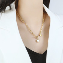 Stainless steel Valentine's Day love disc clavicle chain