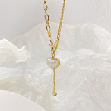 Stainless steel Valentine's Day love pendant tassel necklace