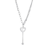 Stainless steel Valentine's Day love pendant tassel necklace