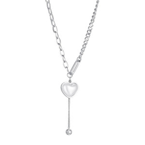 Stainless steel Valentine's Day love pendant tassel necklace