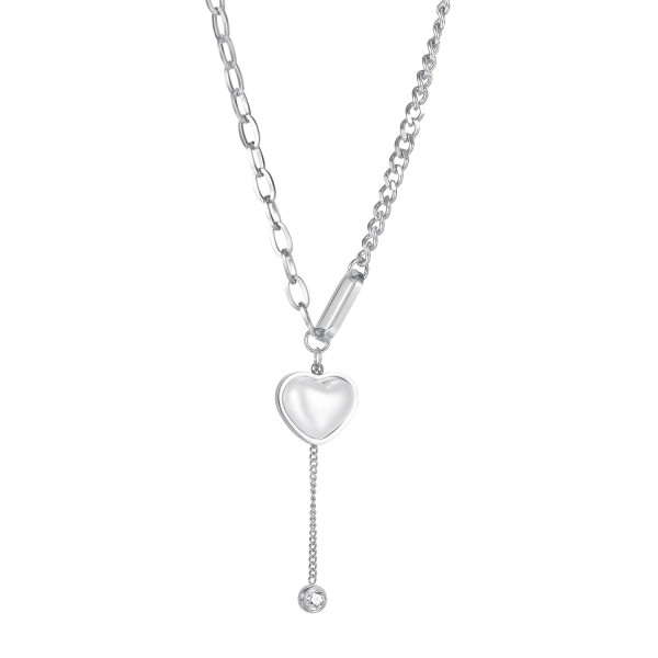 Stainless steel Valentine's Day love pendant tassel necklace
