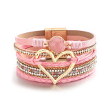 Love Natural Stone Leather Bracelet