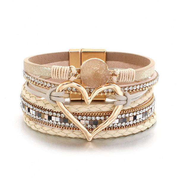 Love Natural Stone Leather Bracelet