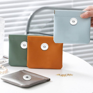 Cable storage bag automatically closes cable headset mini portable digital bag fit 18mm Snaps button jewelry