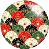 20MM Flower  pattern  Print glass snaps buttons  DIY jewelry