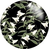 20MM Flower  pattern  Print glass snaps buttons  DIY jewelry