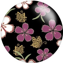 20MM Flower  pattern  Print glass snaps buttons  DIY jewelry
