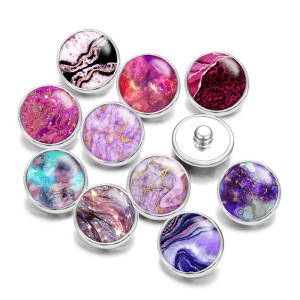 20MM pattern Print glass snaps buttons  DIY jewelry