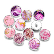 20MM Pink pattern  Print glass snaps buttons  DIY jewelry