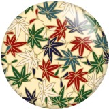 20MM Flower  pattern  Print glass snaps buttons  DIY jewelry