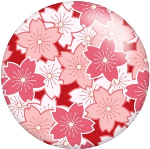 20MM Flower  pattern  Print glass snaps buttons  DIY jewelry