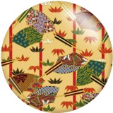 20MM Flower  pattern  Print glass snaps buttons  DIY jewelry