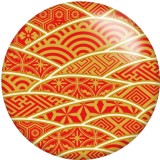 20MM Flower  pattern  Print glass snaps buttons  DIY jewelry