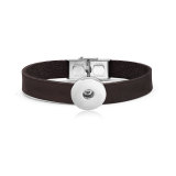 Genuine Leather bracelets fit 20mm Snaps button jewelry wholesale