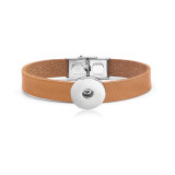 Genuine Leather bracelets fit 20mm Snaps button jewelry wholesale
