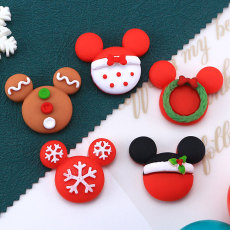 20mm snap button charms Resin Christmas Mickey Mouse cookies diy cream