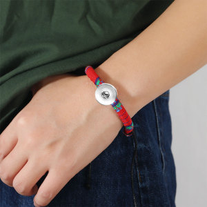 20MM Snaps button jewelry wholesale Ethnic Disturbance Simi Yafeng Colorful Wax Rope Bracelet
