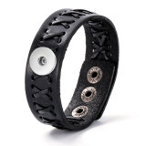 20MM Snaps button jewelry wholesale Woven antique leather bracelet
