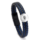 20MM Snaps button jewelry wholesale Simple woven magnet buckle  Leather Bracelets