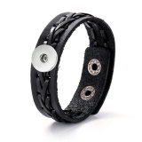 20MM Snaps button jewelry wholesale Woven antique leather bracelet