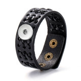 20MM Snaps button jewelry wholesale Woven antique leather bracelet