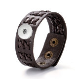 20MM Snaps button jewelry wholesale Woven antique leather bracelet