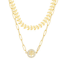 Stainless steel multi-layer life tree necklace