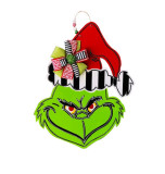 Christmas decorations Wooden doorplate The Grinch garland