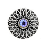 20MM blue design Rhinestone enamel Metal snap button charms