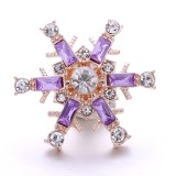 20MM purple design Rhinestone enamel Metal snap button charms