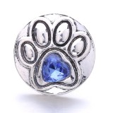 20MM blue design Rhinestone enamel Metal snap button charms