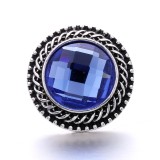 20MM blue design Rhinestone enamel Metal snap button charms