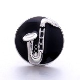 20MM black design Rhinestone enamel Metal  snap button charms