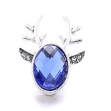 20MM blue design Rhinestone enamel Metal snap button charms