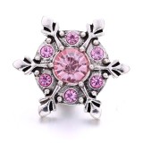 20MM pink design Rhinestone enamel Metal snap button charms