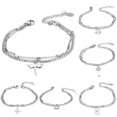 Stainless Steel Bracelets Women Tree Heart Stars Charm Bracelet Wholesale
