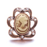 20MM Brown Crystal Rhinestone Owl flower design Rhinestone enamel Metal snap button charms