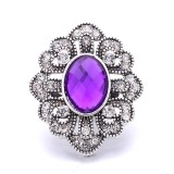 20MM purple design Rhinestone enamel Metal snap button charms