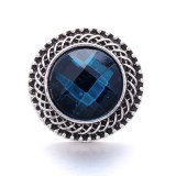 20MM blue design Rhinestone enamel Metal snap button charms