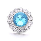 20MM blue design Rhinestone enamel Metal snap button charms