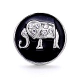 20MM black design Rhinestone enamel Metal  snap button charms