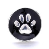 20MM black design Rhinestone enamel Metal  snap button charms
