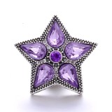 20MM purple design Rhinestone enamel Metal snap button charms