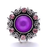 20MM purple design Rhinestone enamel Metal snap button charms