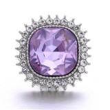 20MM purple design Rhinestone enamel Metal snap button charms