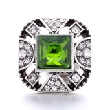 20MM green design Rhinestone enamel Metal snap button charms