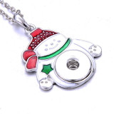 Christmas Metal Pendant 60CM Necklace for 20mm Snaps button jewelry wholesale