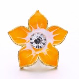 20MM yellow design Rhinestone enamel Metal snap button charms
