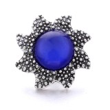 20MM blue design Rhinestone enamel Metal snap button charms