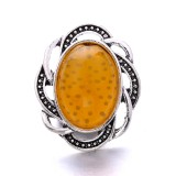 20MM yellow design Rhinestone enamel Metal snap button charms